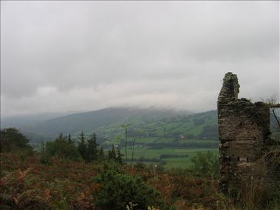 View to the west, with ruin