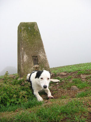 Bob at a misty Graig Serrerthin (Edmund's Tump)