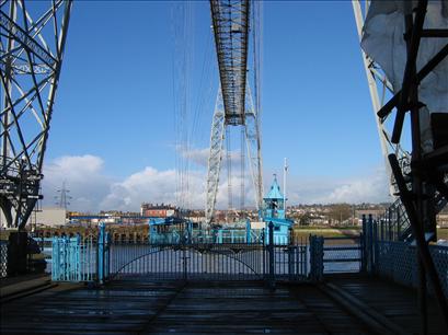 Newport Transporter Bridge platform approaching