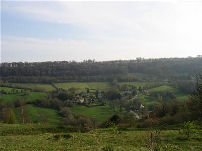 Looking down on Sheepscombe