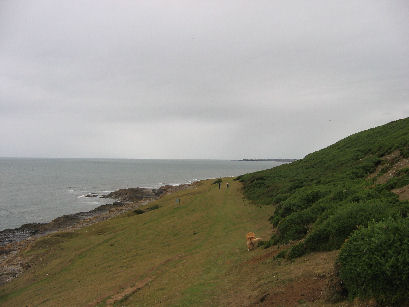 Heading back to the beach at Ogmore