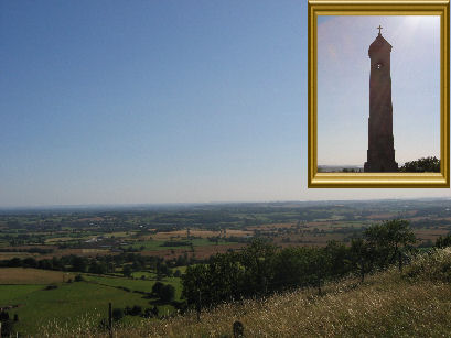 Wonderful views from Tyndale's Stump (inset Tyndale's monument)